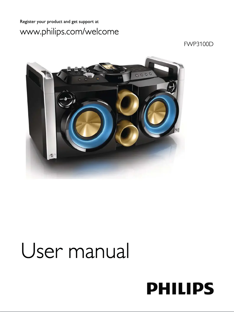 Page n°1 - Manuel utilisateur Philips FWP3100D