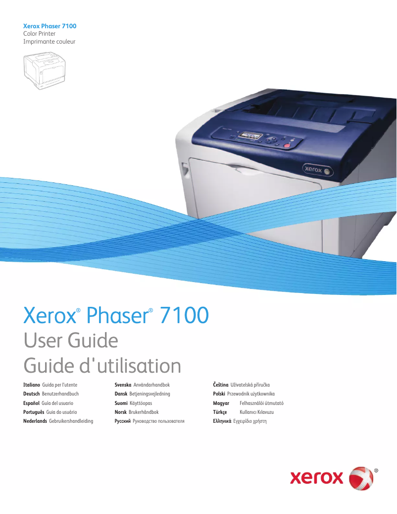 Page 1 de la notice Manuel utilisateur Xerox Phaser 7100N