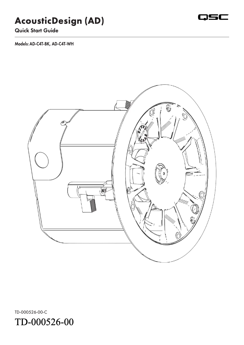 Page 1 de la notice Guide de démarrage rapide QSC AD-C4T