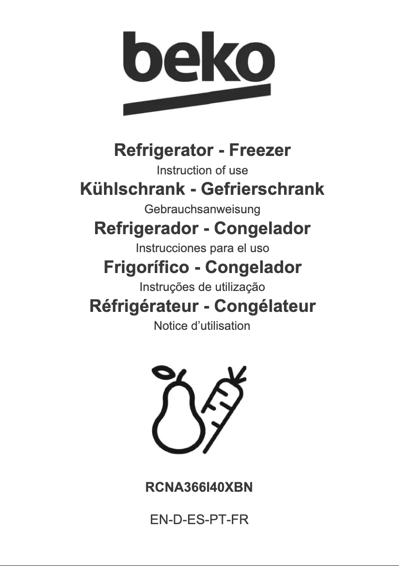 Image de la première page du manuel de l'appareil RCNA366I40XBN