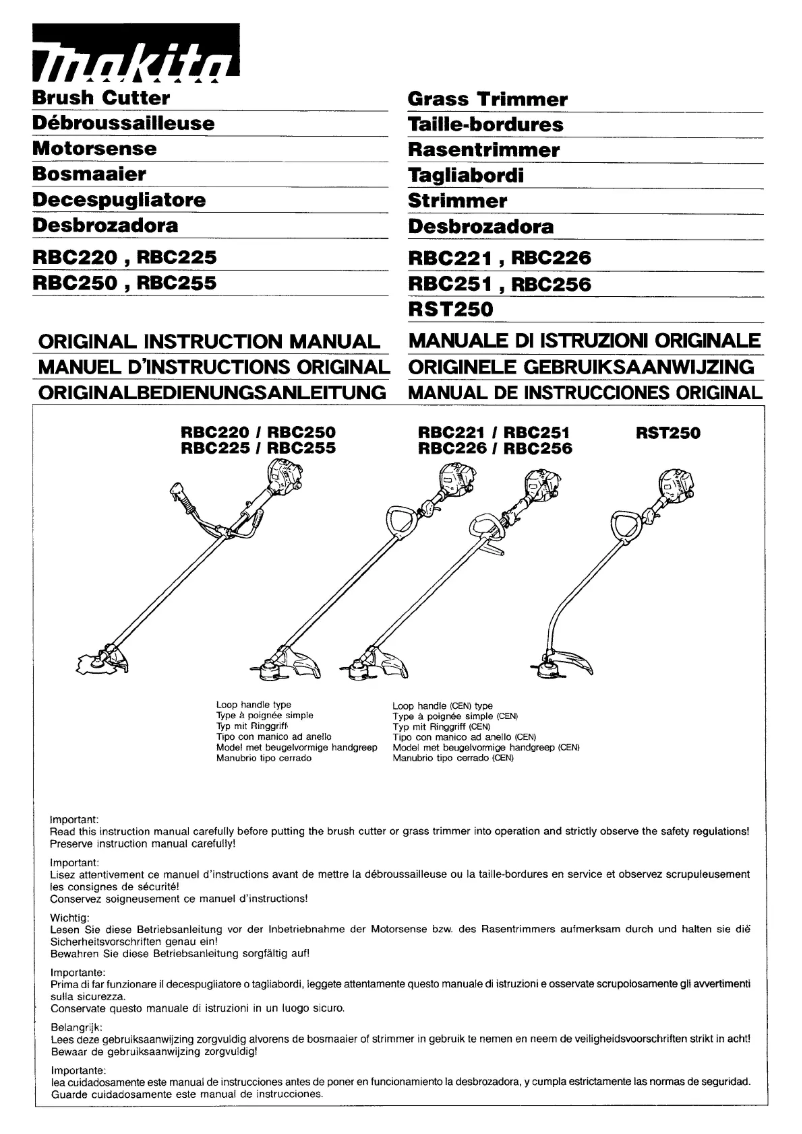 Page 1 de la notice Manuel utilisateur Makita RBC255