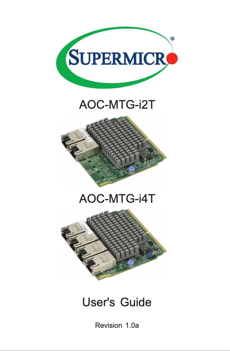 Image de la première page du manuel de l'appareil AOC-MTG-I4TM