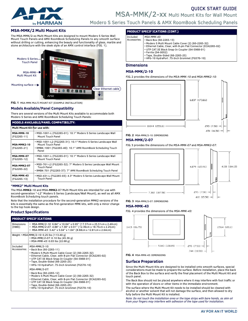 Image de la première page du manuel de l'appareil MSA-MMK2-10