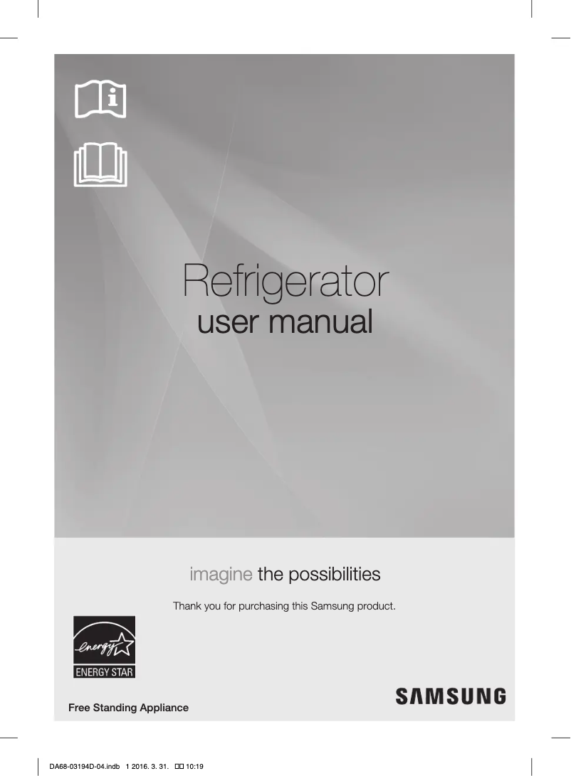 Page 1 de la notice Manuel d'utilisation et d'entretien Samsung RF23J9011S