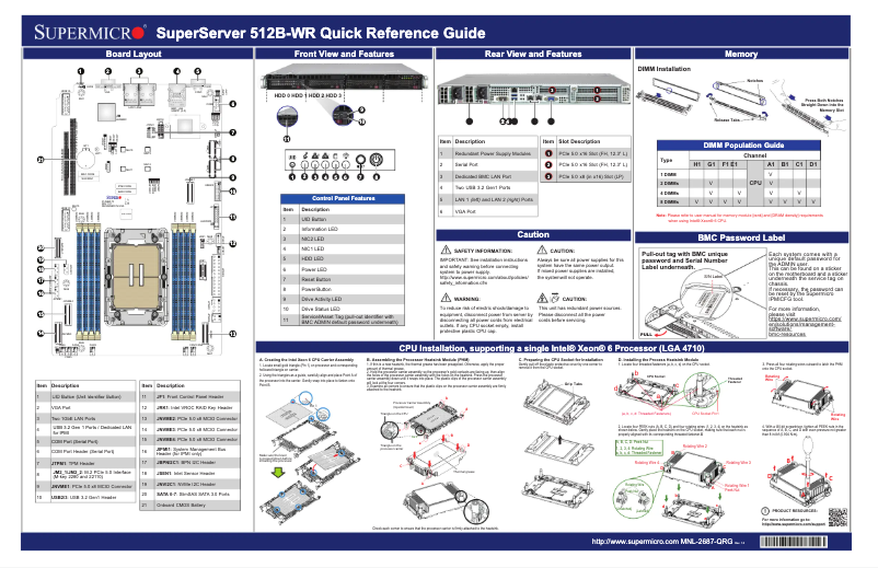 Page 1 de la notice Manuel utilisateur Supermicro SuperServer SYS-512B-WR