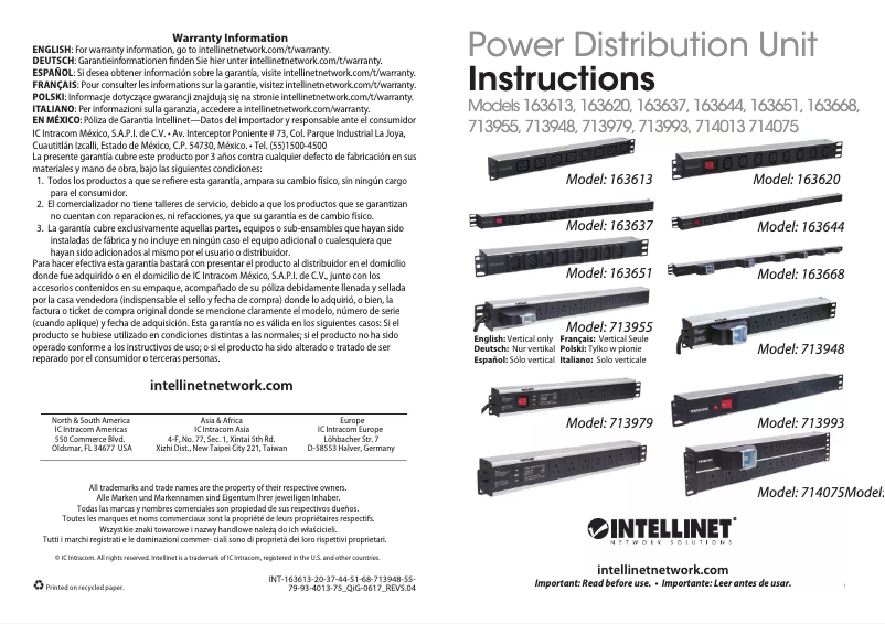 Page n°1 - Manuel utilisateur Intellinet 713979