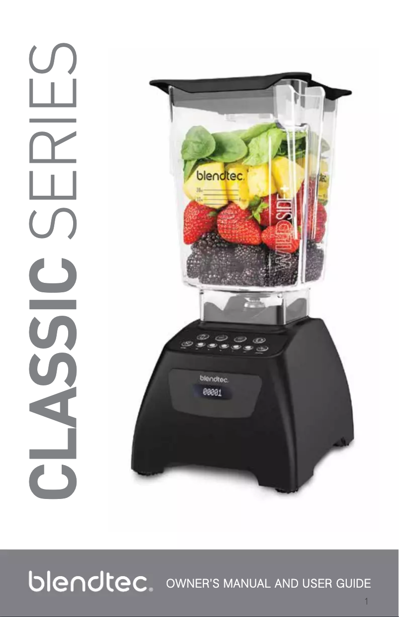 Page 1 de la notice Manuel utilisateur Blendtec Classic 570