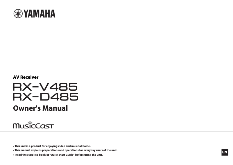 Page 1 de la notice Manuel utilisateur Yamaha MusicCast RX-D 485