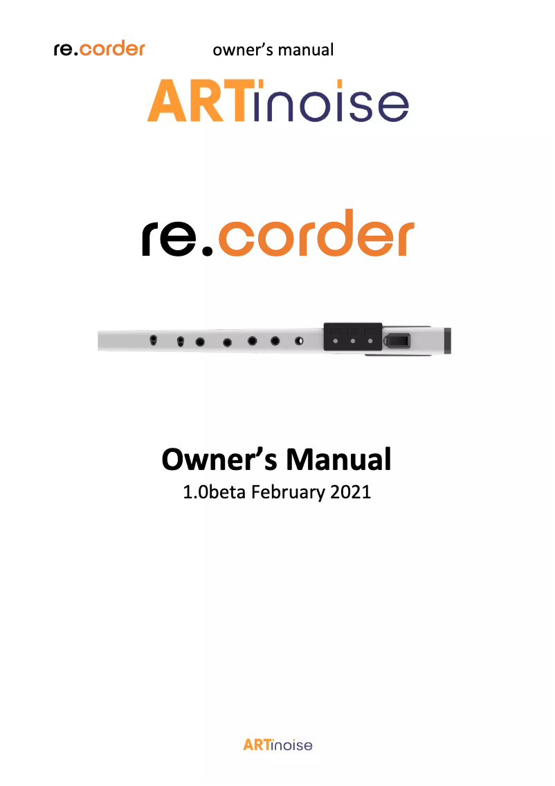 Image de la première page du manuel de l'appareil ARTinoise