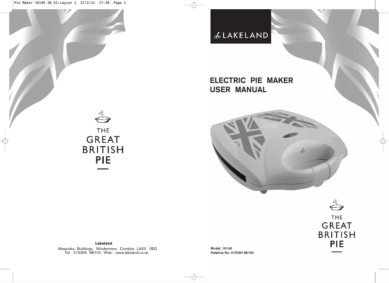 Page n°1 - Manuel utilisateur Lakeland The Great British Pie 16146