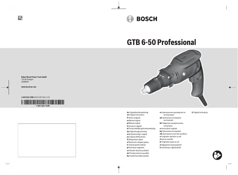 Page n°1 - Manuel utilisateur Bosch GTB 650 Professional