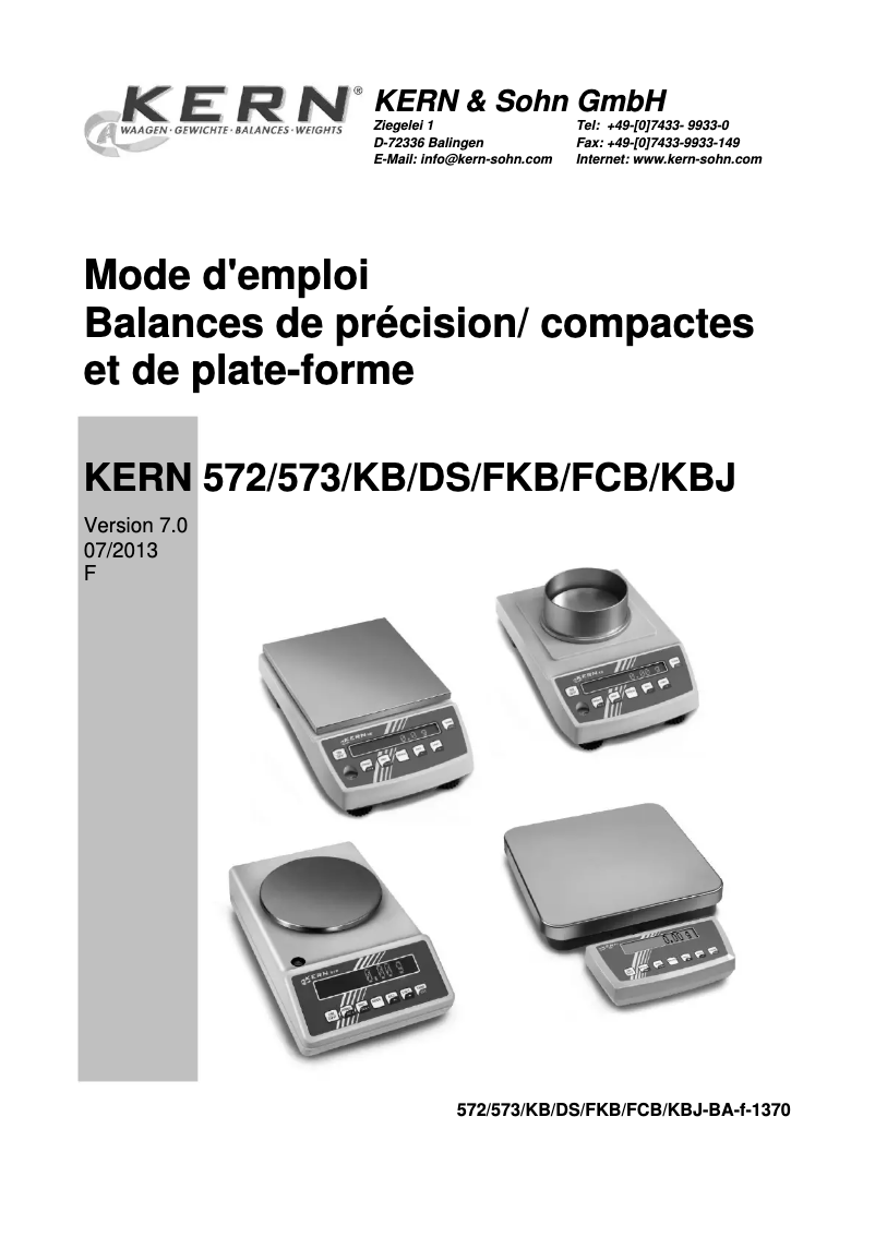 Image de la première page du manuel de l'appareil DS 16K0.1