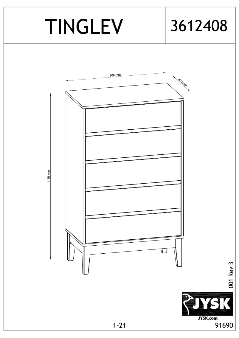 Image de la première page du manuel de l'appareil Tinglev (71x118x40)