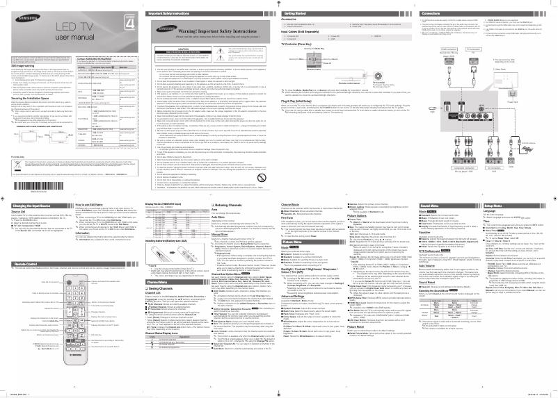 Page 1 de la notice Manuel utilisateur Samsung UA23F4002AR