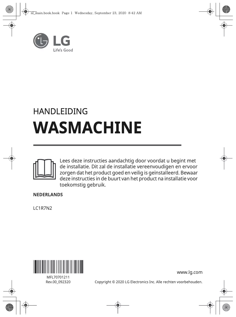 Page n°1 - Manuel utilisateur LG LC1R7N2