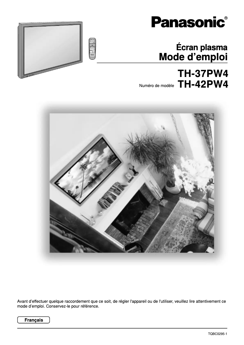 Image de la première page du manuel de l'appareil TH-42PW4RZ