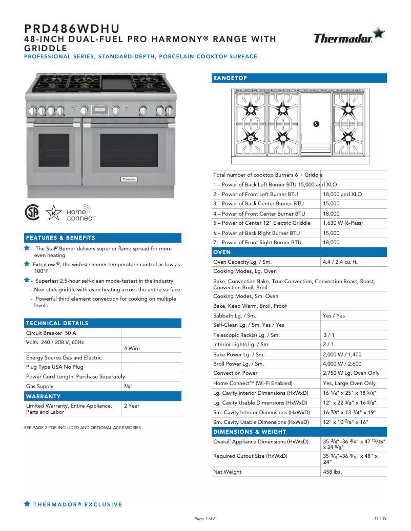 Image de la première page du manuel de l'appareil Pro Harmony PRD486WDHU