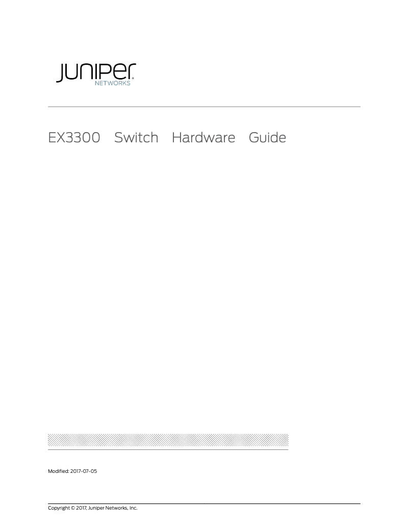 Page n°1 - Manuel utilisateur Juniper EX3300