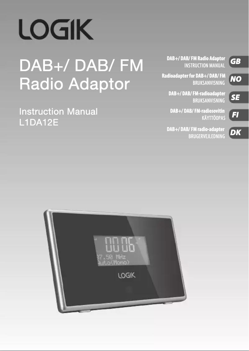 Page 1 de la notice Manuel utilisateur Logik L1DA12E