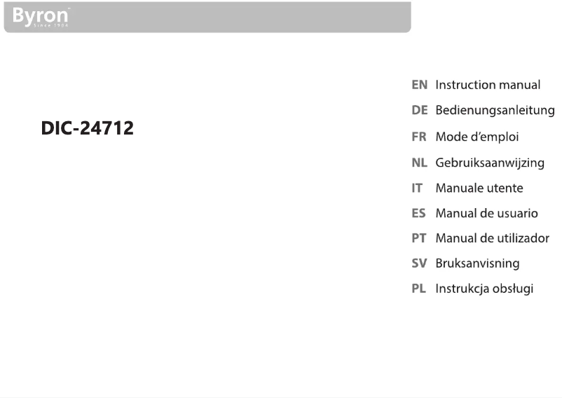 Page 1 de la notice Manuel utilisateur Byron DIC-24712