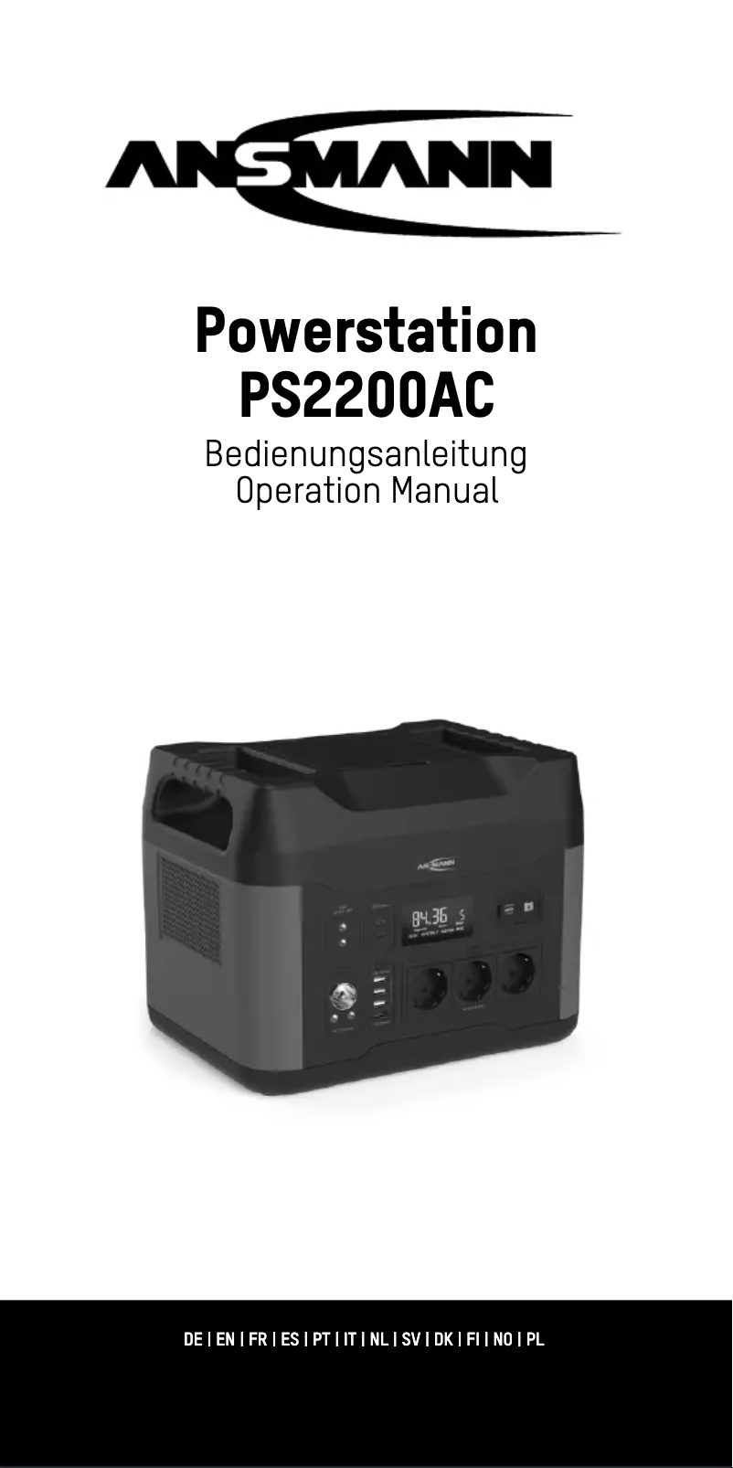 Image de la première page du manuel de l'appareil Powerstation PS2200AC