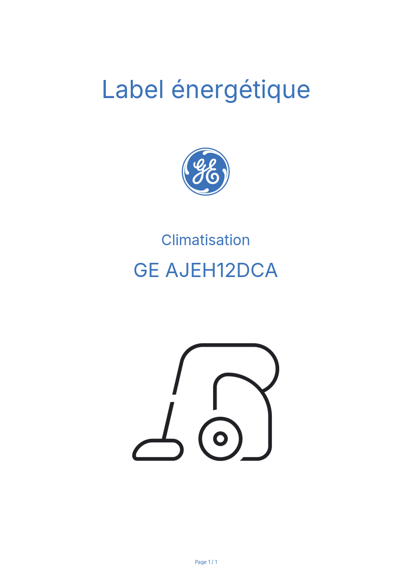 Image de la première page du manuel de l'appareil AJEH12DCA