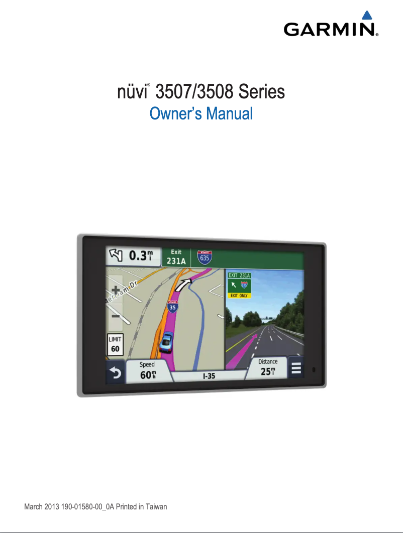 Page 1 de la notice Manuel utilisateur Garmin nuvi 3587LMT