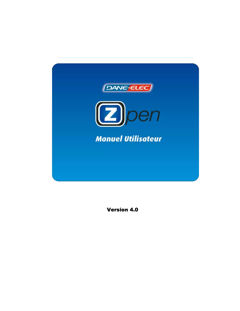 Page n°1 - Manuel utilisateur Dane-Elec Zpen
