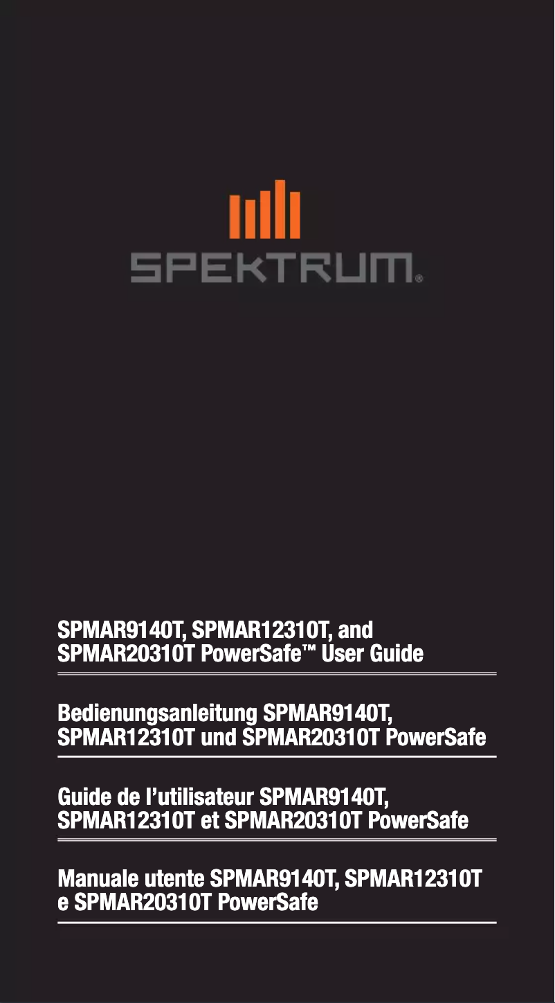 Page 1 de la notice Manuel utilisateur Spektrum AR12310T