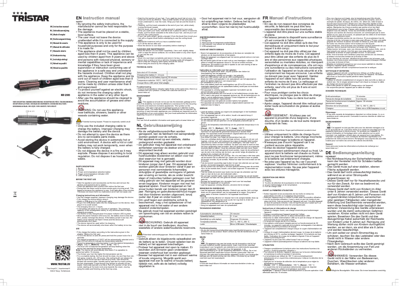 Image de la première page du manuel de l'appareil HD-2503