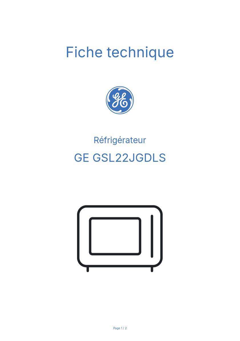 Image de la première page du manuel de l'appareil GSL22JGDLS