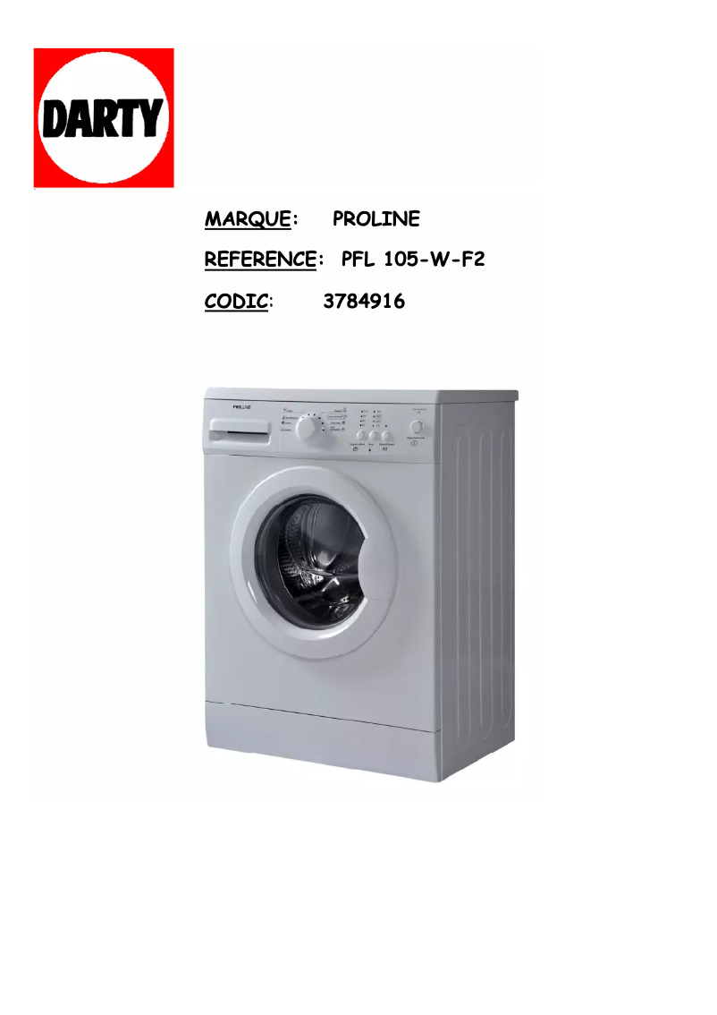 Imagen de la primera página del manual del dispositivo PFL105 W-F-2