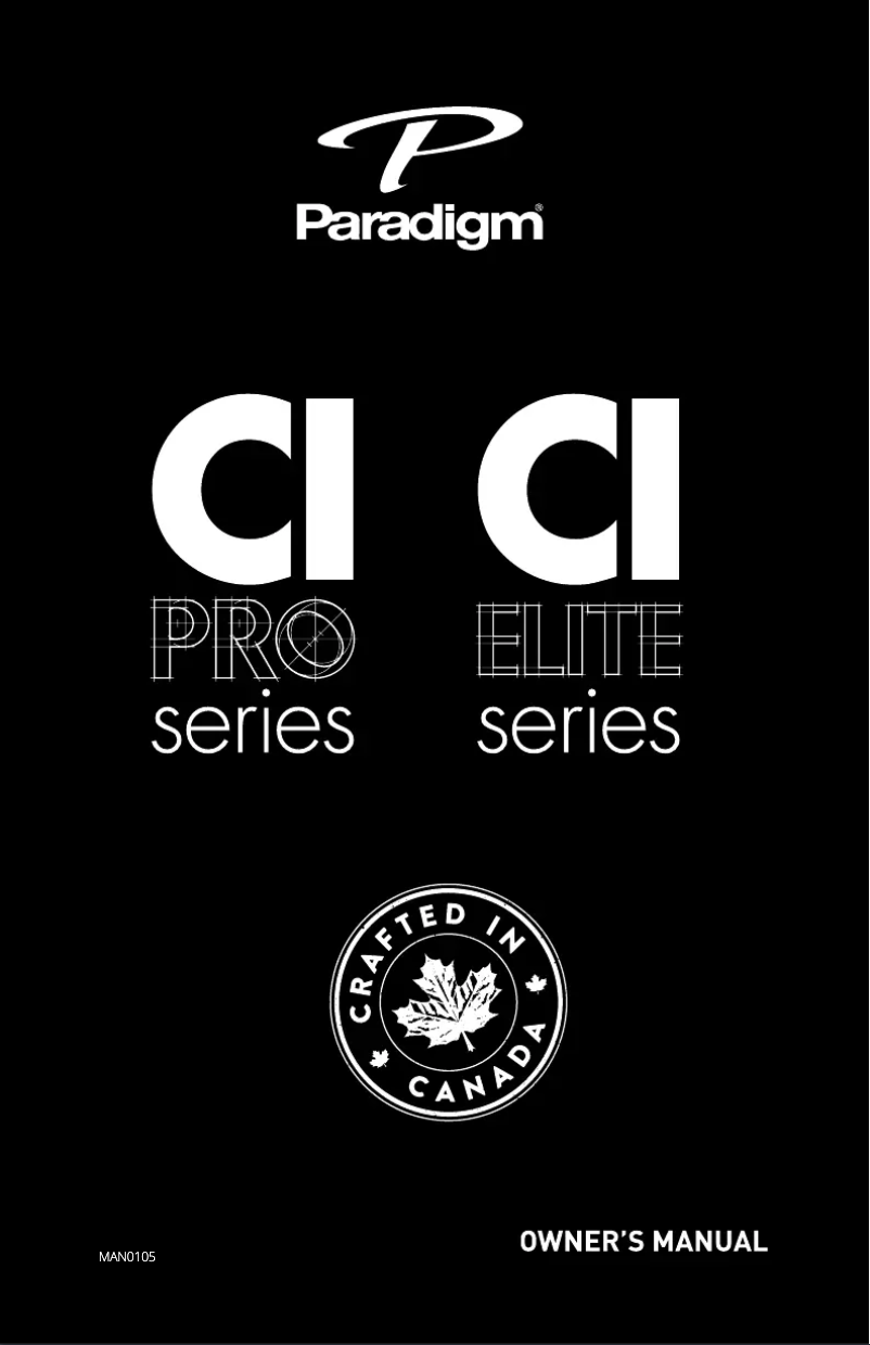Page 1 de la notice Manuel utilisateur Paradigm CI Pro P80-RX