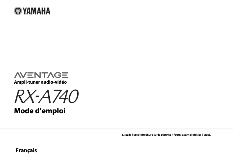 Page n°1 - Manuel utilisateur Yamaha RX-A740