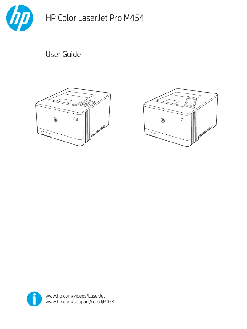 Image de la première page du manuel de l'appareil Color LaserJet Pro M454dn