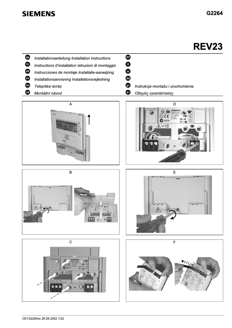 Page 1 de la notice Manuel utilisateur Siemens REV23