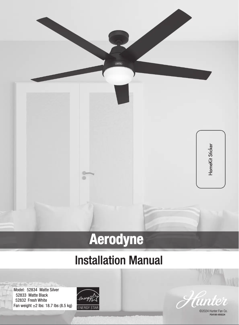 Page n°1 - Manuel utilisateur Hunter Aerodyne