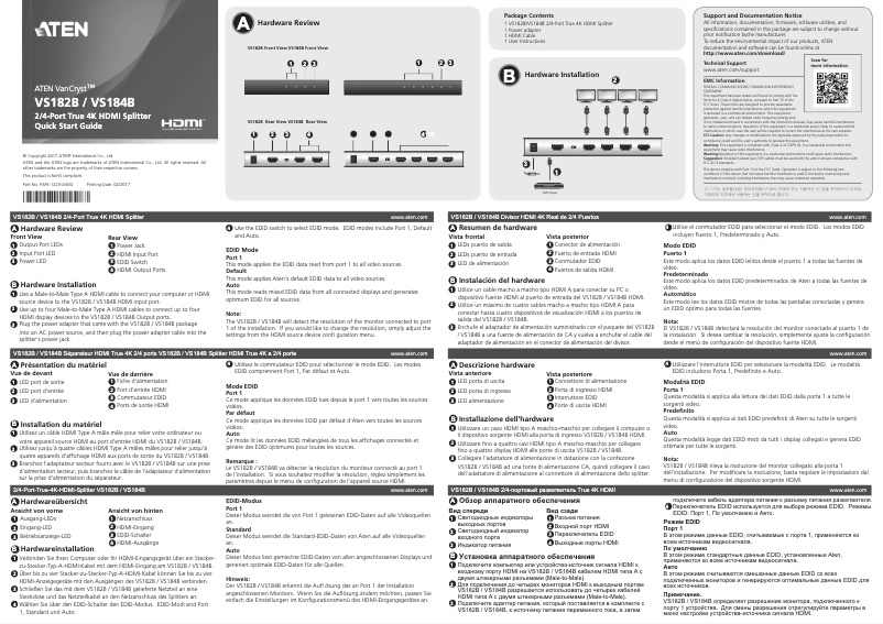 Image de la première page du manuel de l'appareil VS184B