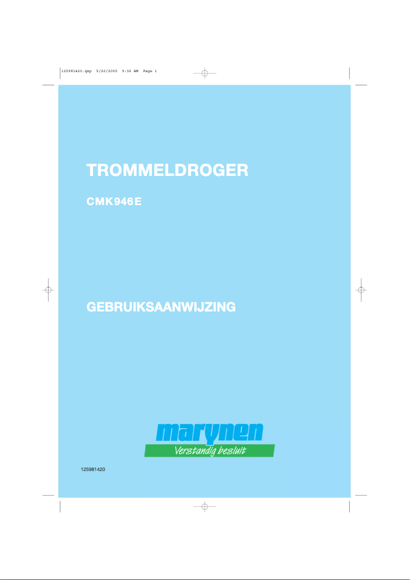 Page 1 de la notice Manuel utilisateur Marijnen CMK 926 E