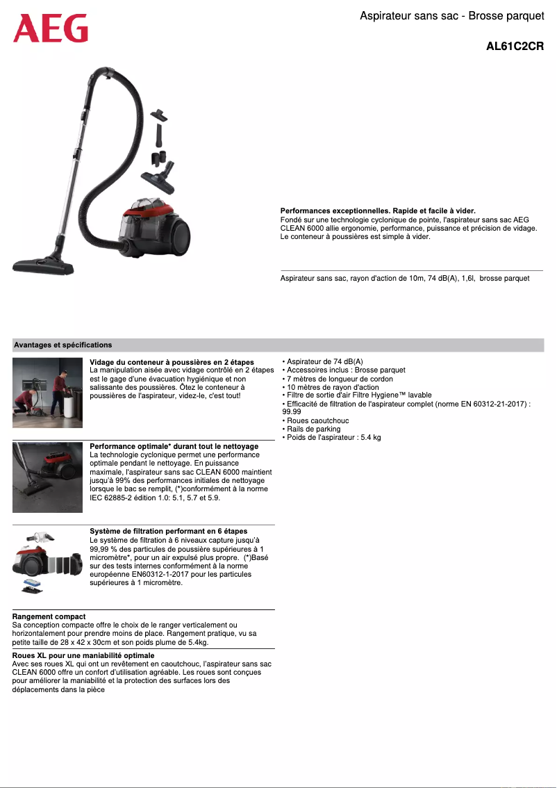 Page n°1 - Manuel utilisateur AEG AL61C2CR