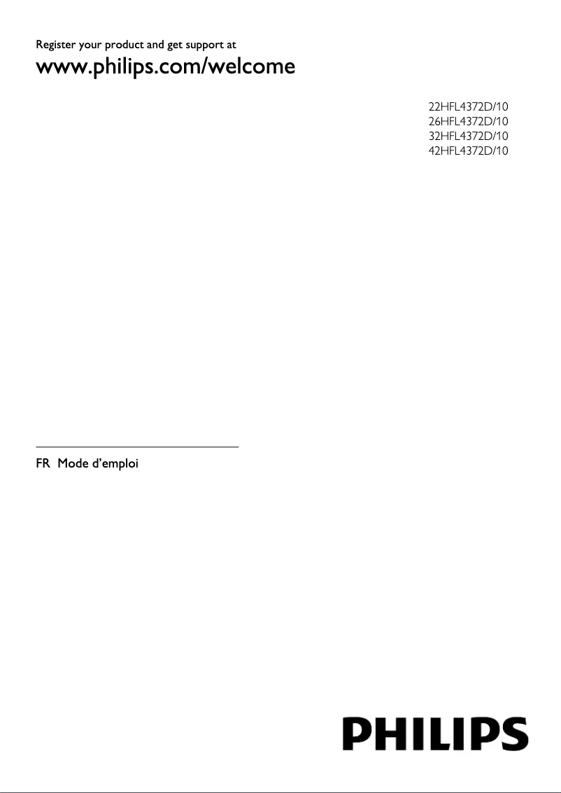 First page image of the manual for 42HFL4372D