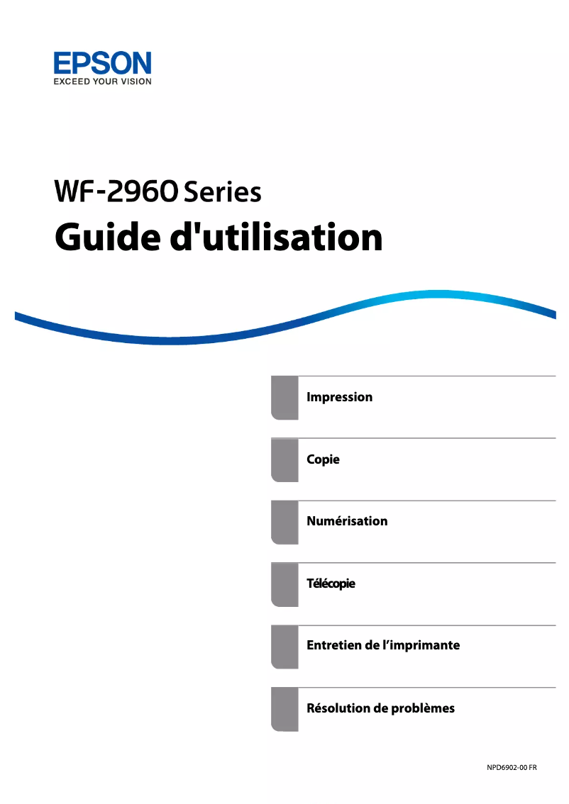 Image de la première page du manuel de l'appareil Workforce WF-2960DWF