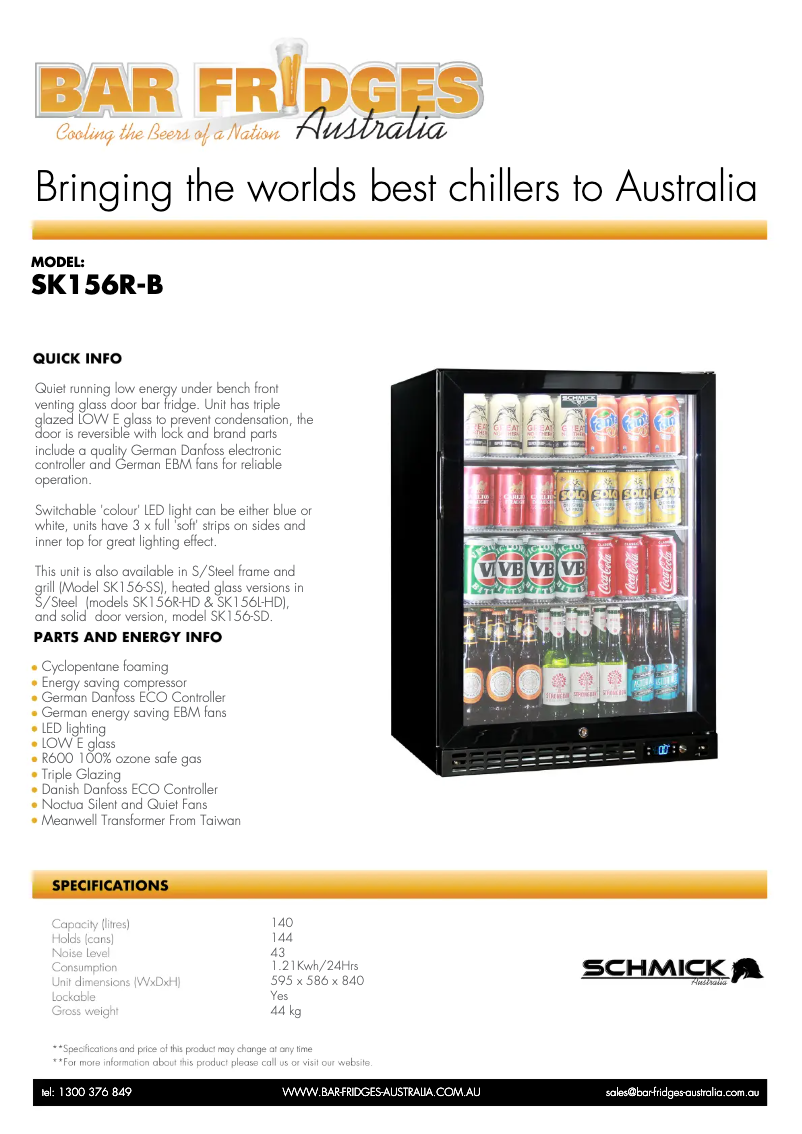 Page n°1 - Fiche technique Schmick SK156R-B