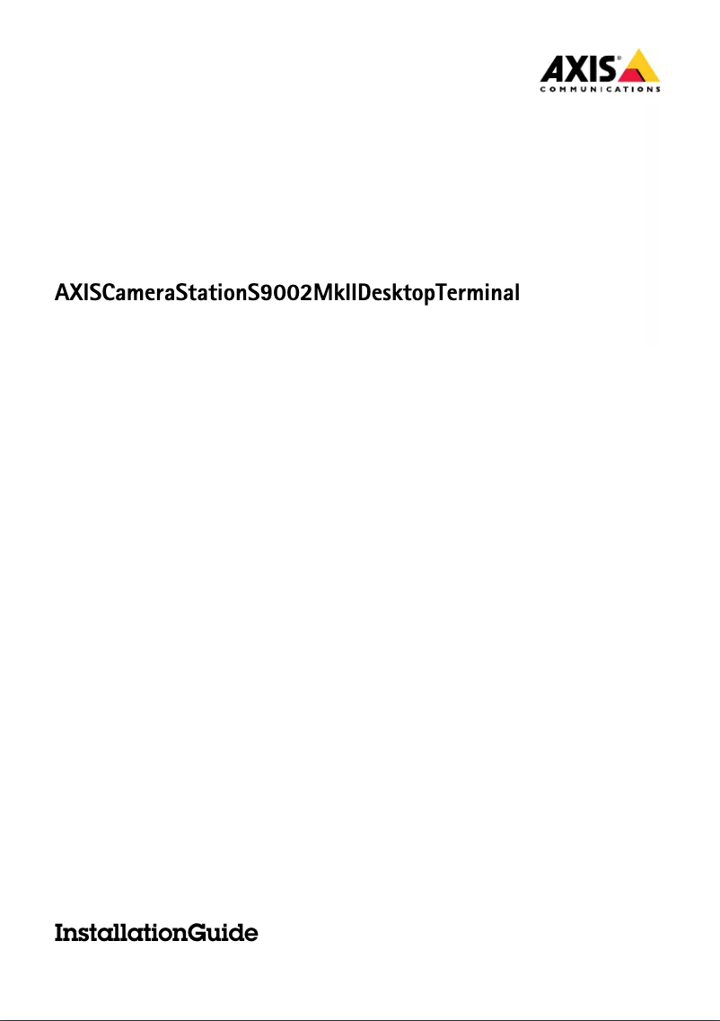 Page 1 de la notice Manuel utilisateur Axis S9002 Mk II