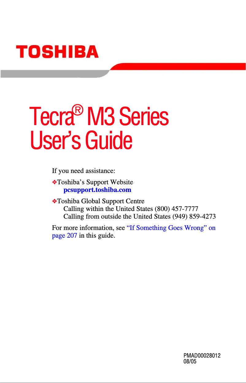 Page 1 de la notice Manuel utilisateur Toshiba Tecra M3