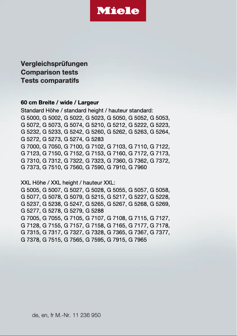 Page 1 de la notice Manuel utilisateur Miele G 5840 SCU SL