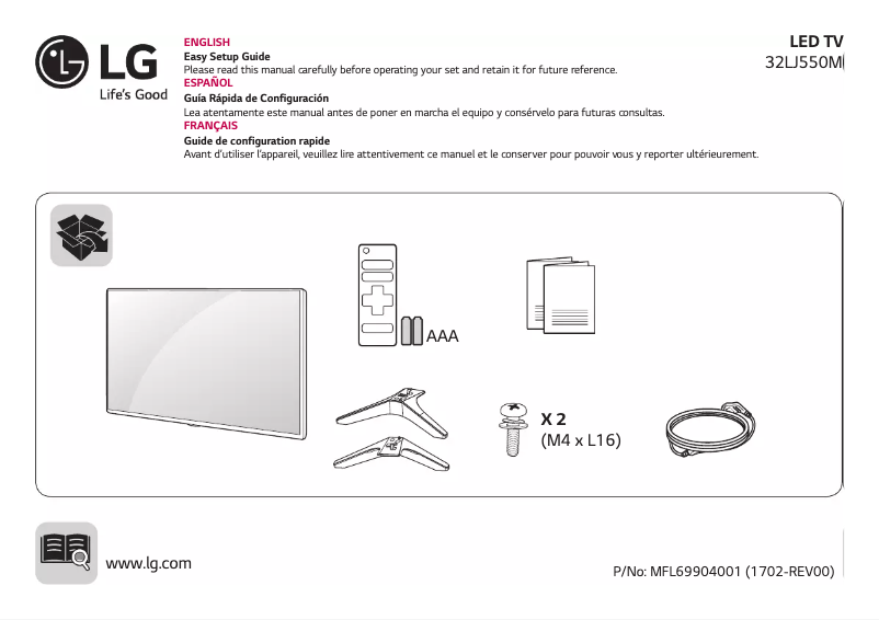 Page 1 de la notice Manuel utilisateur LG 32LJ550M