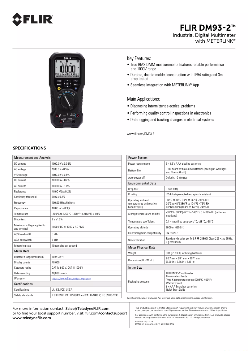 Image de la première page du manuel de l'appareil DM93-2