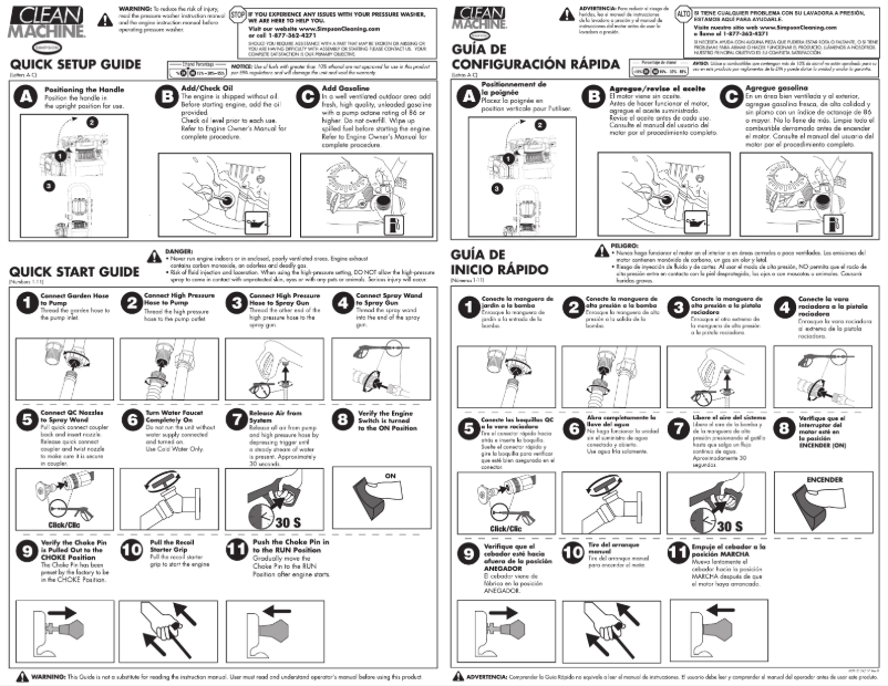 Page 1 de la notice Guide de démarrage rapide Simpson CM60912-S