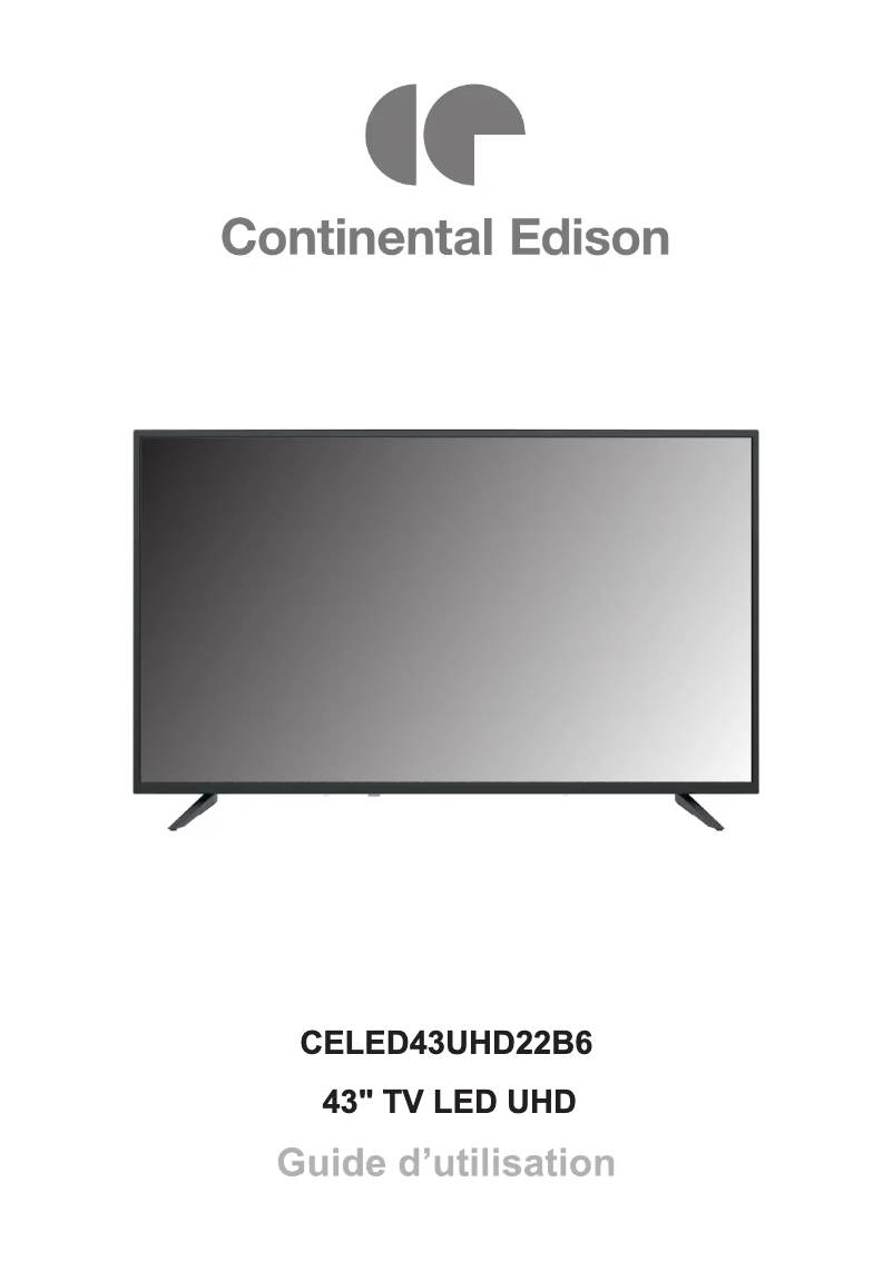 Page 1 de la notice Manuel utilisateur Continental Edison CELED43UHD22B6